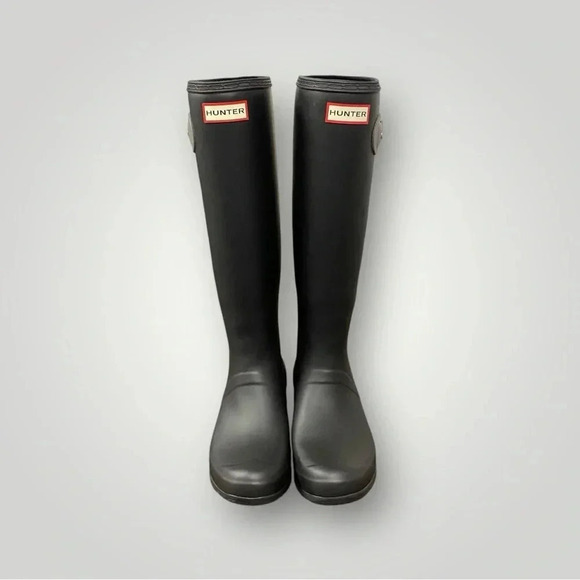 Hunter Shoes - Hunter 'Original Tour' Packable Rain Boots Black Gray Womens 8 M
